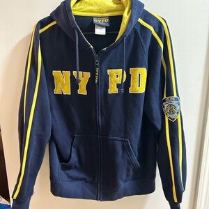 NYPD Hoodie - Navy and Yellow‎ Size M